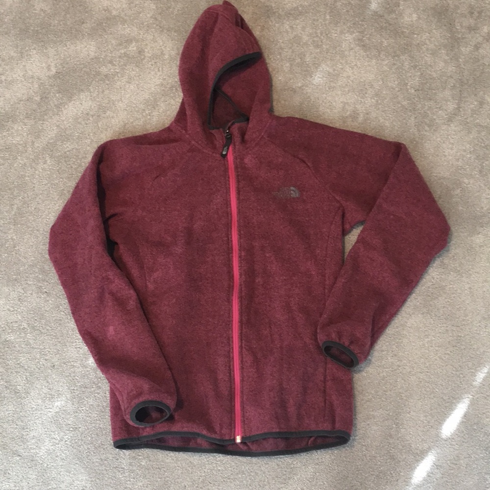 Pink north face full zip fleece